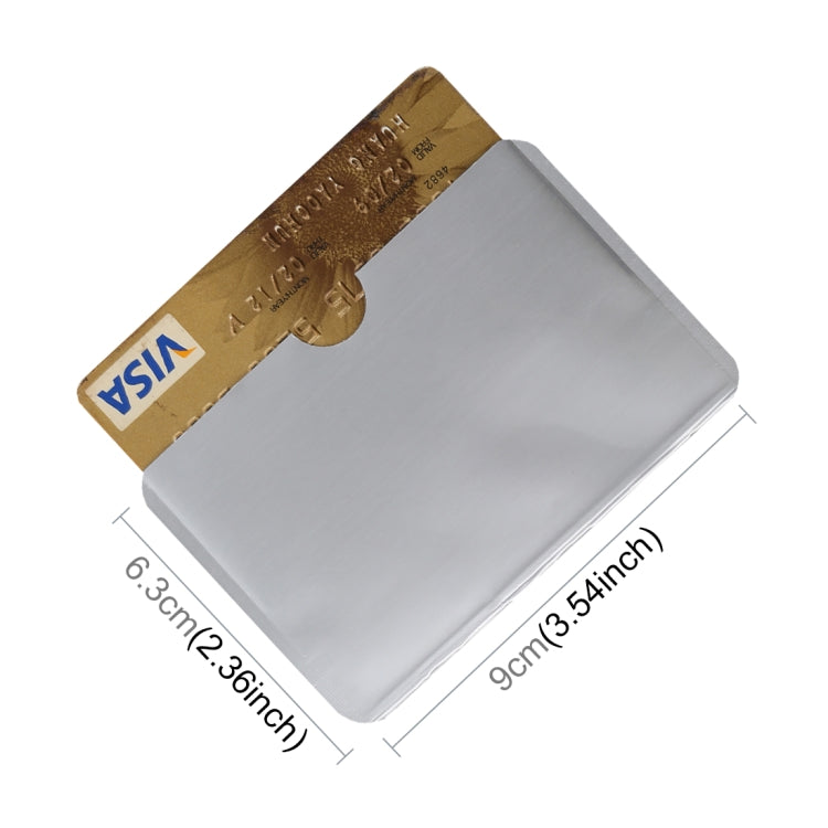 100 PCS Aluminum Foil RFID Blocking Credit Card ID Bank Card Case Card Holder Cover, Size: 9.3 x 6cm, Size: 9.3 x 6cm
