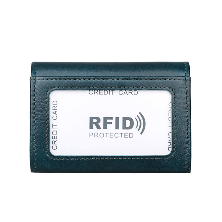 KB171 Antimagnetic RFID Crazy Horse Texture Leather Card Holder Wallet for Men and Women