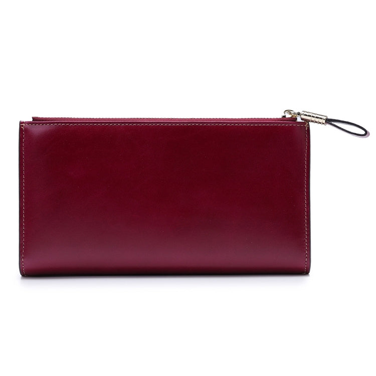 8236 Antimagnetic RFID Multi-function Oil Wax Leather Lady Wallet Large-capacity Purse