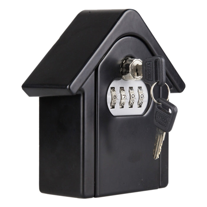 Hut Shape Password Lock Storage Box Security Box Wall Cabinet Safety Box, with 1 Key