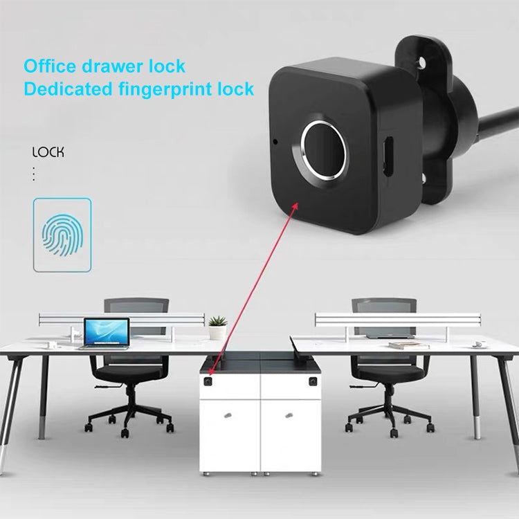 BP01-A Micro USB Charging Triple Drawer Left Hand Unlocking Smart Semiconductor Fingerprint Lock, Left Hand Unlocking