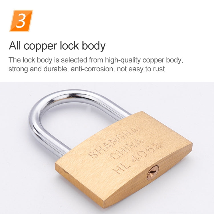 Copper Padlock Small Lock, Style: Short Lock Beam, 50mm Not Open, Short, 50mm Not Open