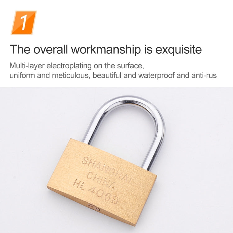 Copper Padlock Small Lock, Style: Long Lock Beam, 60mm Open, Long, 60mm Open