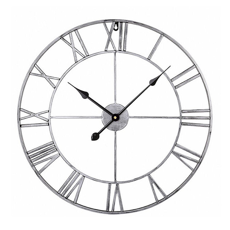 45cm Retro Living Room Iron Round Roman Numeral Mute Decorative Wall Clock, 45cm