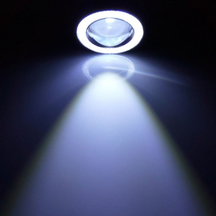 3.5 inch DC 12V 10W 900LM 7000K Car Angel Eyes Fog Lamp Foglight(White Light + White Light), 3.5 inch