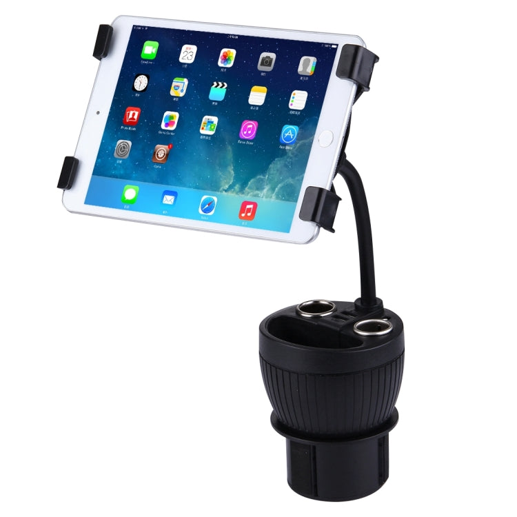 Olesson 2 in 1 Car Charger Cup Holder PowerCup Phone / Tablet Holder + 2.1A / 1A Dual-USB Ports Car Cigarette Lighter Socket Car Charger, 1629