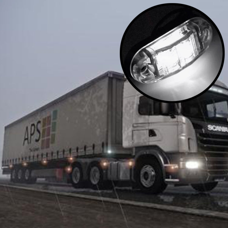 10 PCS DC 10-30V Car Truck Trailer Piranha 3-LED Side Marker Indicator Lights Bulb Lamp, Light Color: White, 10 PCS White Light