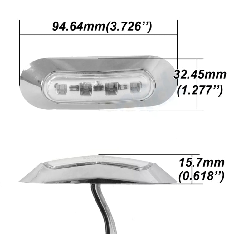 10 PCS DC 10-30V Car Truck Trailer Piranha 3-LED Side Marker Indicator Lights Bulb Lamp, Light Color: White, 10 PCS White Light
