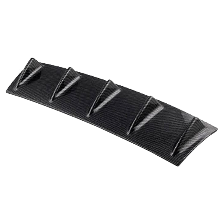Universal Car Rear Bumper Lip Diffuser 5 Shark Fin Style Carbon Fiber  ABS, Size: 58.4 x 53.3 x 15.2cm, 60.0x18.0x5.0cm Carbon Fiber