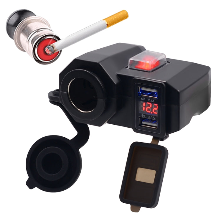 WUPP Multi-function WUPP 4 Motorcycle USB Charger Cigarette Lighter, with Blue Light, ZH-614A1
