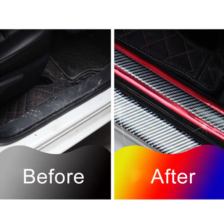 Universal Electroplate Carbon Fibre Car Door Threshold Decoration Strip Decorative Sticker, Size : 3CM x 2M, 3CM x 2M (Gold), 3CM x 2M (Red), 3CM x 2M (Silver)