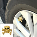 4 PCS Universal Skull Shape Gas Cap Mouthpiece Cover Gas Cap Tire Cap Car Motor Bicycle Tire Valve Caps, Skull Shape