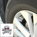 4 PCS Universal Skull Shape Gas Cap Mouthpiece Cover Gas Cap Tire Cap Car Motor Bicycle Tire Valve Caps, Skull Shape