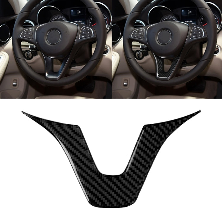 Car Carbon Fiber Steering Wheel Decorative Sticker for Mercedes-Benz, Steering Wheel (A)