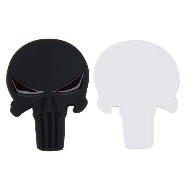 Pure Black Skull Metal Car Sticker, Skull 2