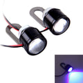 2 PCS 12V 3W  Blue Light Eagle Eyes LED Strobe Light For Motorcycle ，Wire Length: 90cm, Wire Length: 90cm