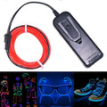 YouOKLight Neon EL Cold Round Flexible Strip Light with 3V Battery Box for Dance Party Car Decoration, Length: 3m, 3M Red Light