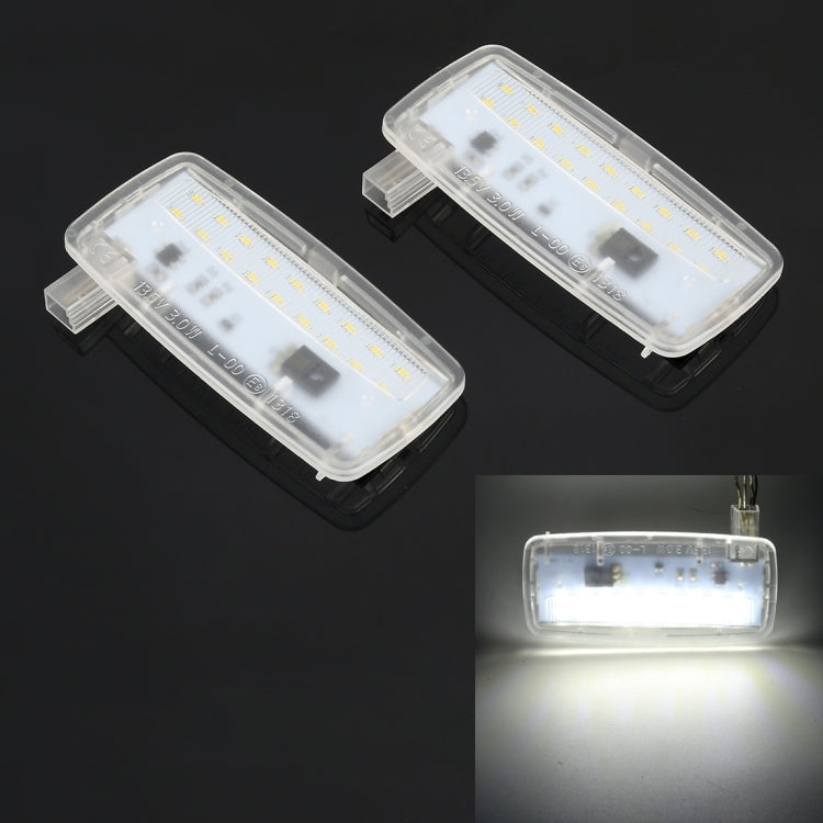 2 PCS Car DC12V / 1.5W / 6000K / 100LM LED Vanity Mirror Lamp Makeup Mirror Light with 18 SMD-3014 Lamps for BMW E93, White Light, Makeup Mirror Light