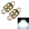 2 PCS 31mm DC12V / 1.5W / 6000K / 110LM 4LEDs SMD-3030 Car Reading Lamp Dome Light, with Decoder, 31mm