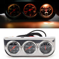 52mm 12V Universal Car Modified Triple Meter 3 in 1 Gauge Oil Press Gauge + Water Temperature Gauge + Ammeter, with Sensor, Car Modified Triple Meter 02