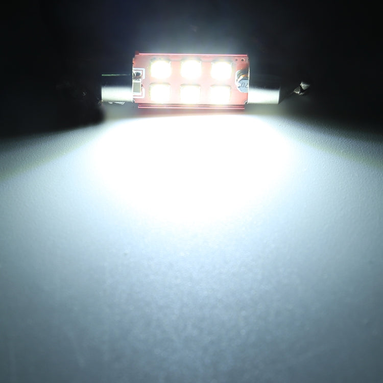 2 PCS 39mm DC12V / 2.2W / 6000K / 130LM 6LEDs SMD-3030 Car Reading Lamp, 39mm