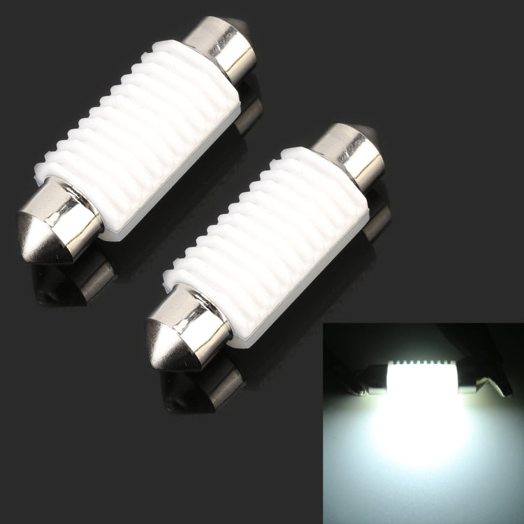 2 PCS 39mm DC12V 1.7W 6000K 135LM 2LEDs SMD-3030 Car Reading Lamp, with Decoder, 39mm, with Decoder