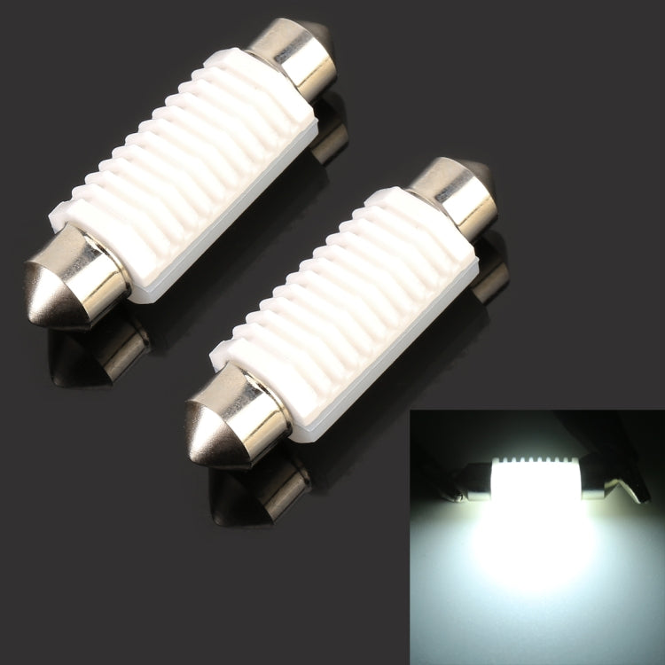 2 PCS 41mm DC12V 1.7W 6000K 135LM 2LEDs SMD-3030 Car Reading Lamp, with Decoder, 41mm, with Decoder