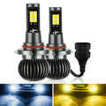 2 PCS EV15 9005 / 9006 DC9-32V / 6W / IP67 Car LED Double Color Fog Light, Cold White Light + Amber Light, EV15 9005 / 9006
