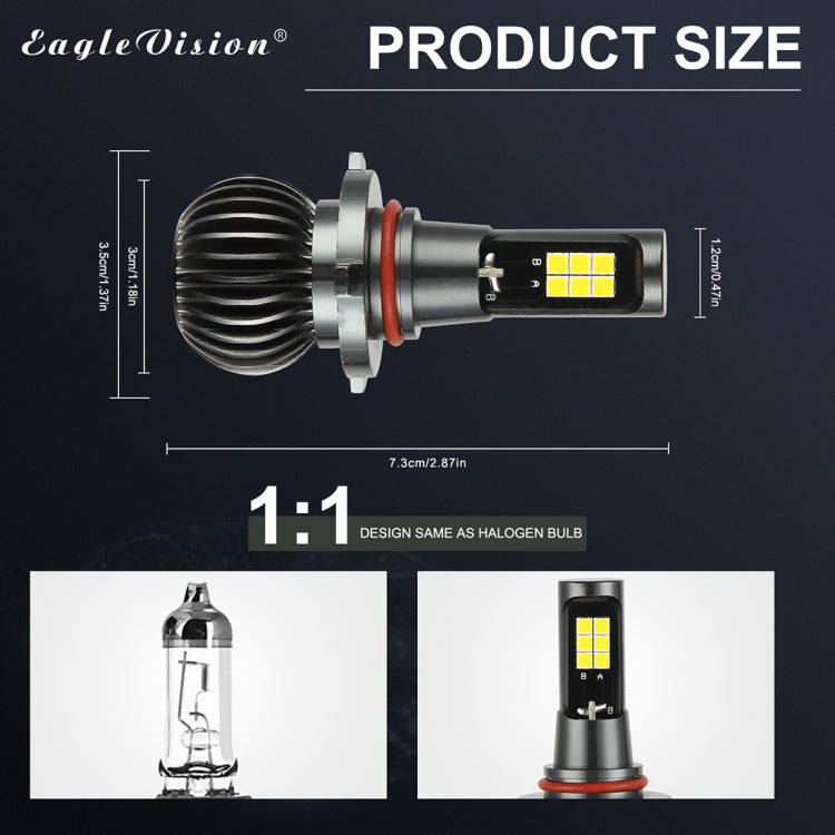 2 PCS EV15 9005 / 9006 DC9-32V / 6W / IP67 Car LED Double Color Fog Light, Cold White Light + Amber Light, EV15 9005 / 9006