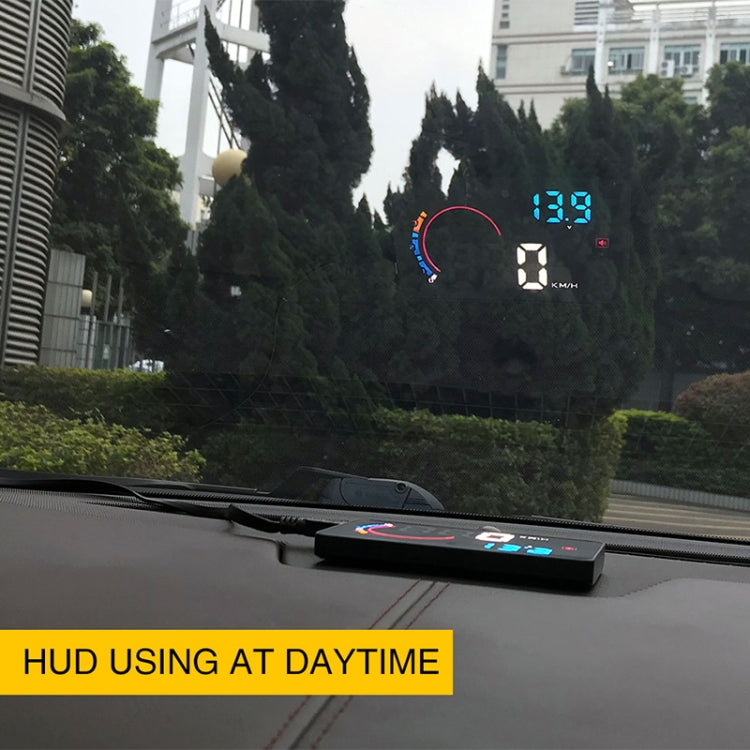 D2500 OBD2+GPS 4 inch Vehicle-mounted Head Up Display Security System, Support Car Speed / Engine Revolving Speed Display / Water Temperature / Battery Voltage / Running Speed & Direction & Distance, D2500