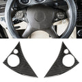 2 PCS Car Steering Wheel Button Carbon Fiber Decorative Sticker for Mercedes-Benz W204 2007-2010, Steering Wheel Button