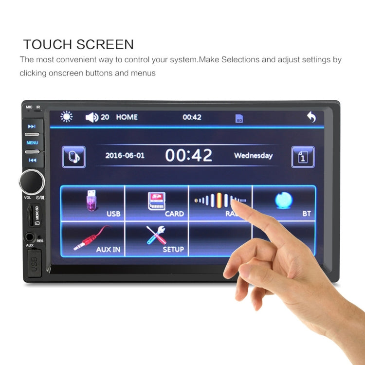 7018B 7.0 inch HD Touch Screen Dual DIN Car Radio Bluetooth Stereo MP3 / MP4 / MP5 Player with Remote Control, with Rearview Camera, 6800 Module, Support  FM / TF Card / USB Flash Disk, 7018B