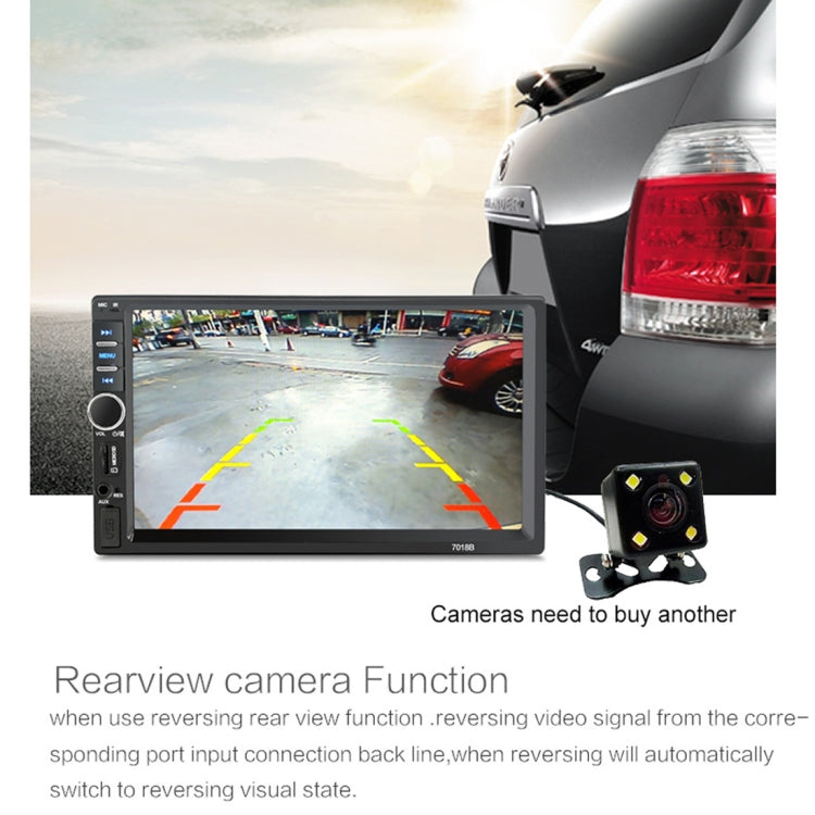 7018B 7.0 inch HD Touch Screen Dual DIN Car Radio Bluetooth Stereo MP3 / MP4 / MP5 Player with Remote Control, with Rearview Camera, 6800 Module, Support  FM / TF Card / USB Flash Disk, 7018B