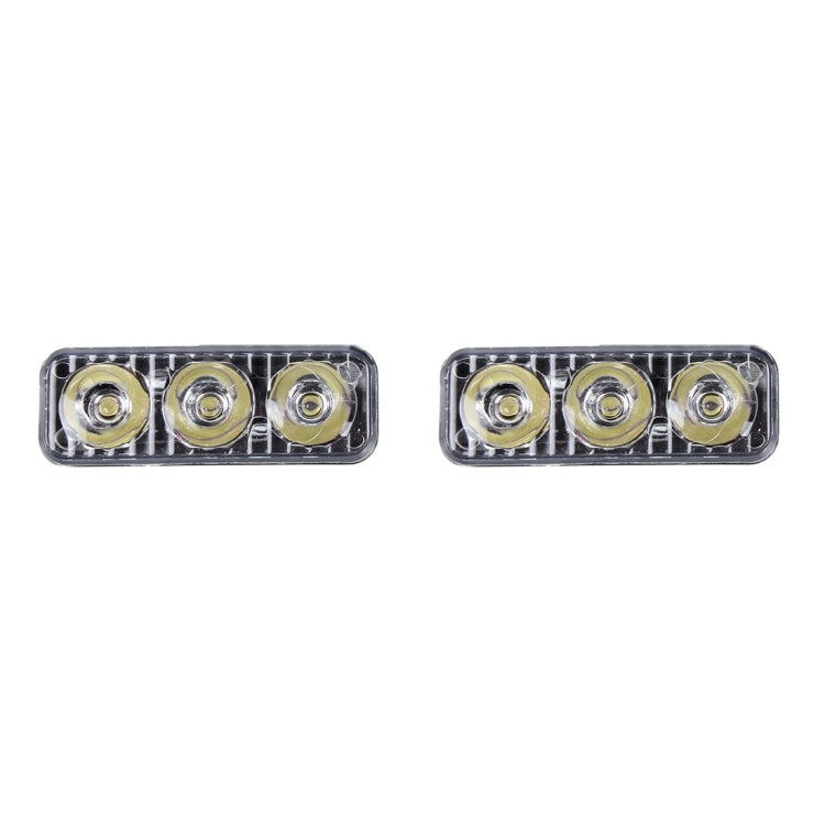 2 PCS DC 12V 6W 400 LM 6000K Tri Circular Car DRL Daytime Running White Lights Lamp, Cable Length: 50cm, DC 12V 6W 400 LM