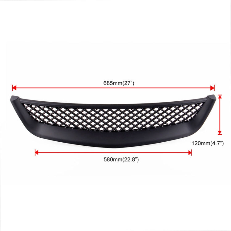 Car Front Racing Front Grille Grid ABS Insect Net for Honda Civic 2001-2003, For Honda Civic 2001-2003