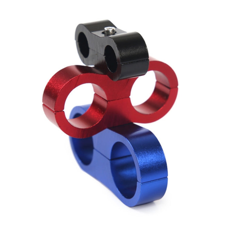 AN6 Automotive 2-hole High Pressure Tubing Fixing Clip Car Tubing Clamp Aluminum Alloy Clip Tubing Separator, Random Color Delivery, AN6