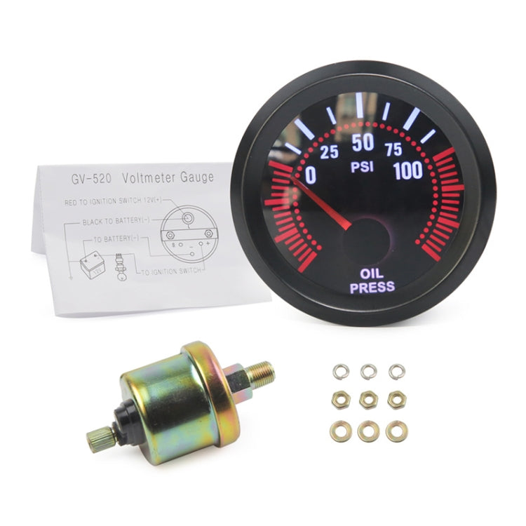 52mm 12V Universal Car Modified Oil Press Gauge, Oil Press Gauge