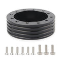 Car Hub for 6-Hole to 3-Hole Steering Wheel Adapter Boss Kit Steering Wheel Spacer Bolts, Adapter (Black)