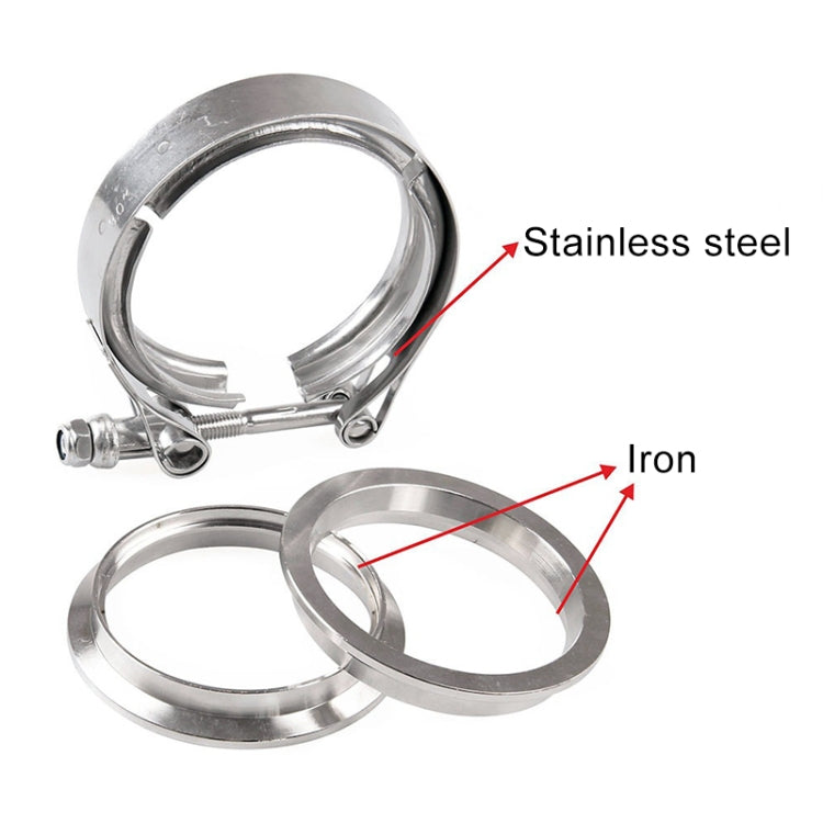 2.5 inch Car Turbo Exhaust Downpipe V-Band Clamp Stainless Steel 304 Flange Clamp, 2.5 inch V-Band Clamp