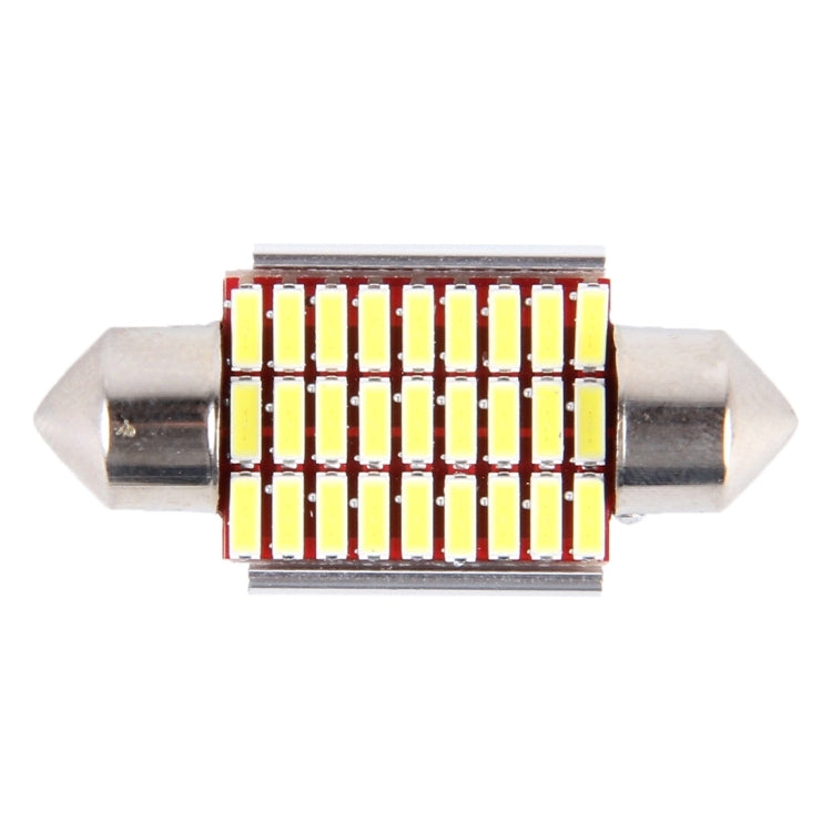 2 PCS DC 12V 6W 36MM Bicuspid Car Door Lamps Registration Mark light Dashboard Dome Door Lights LED Reading Lamp with 27 LED SMD 3014 Lights White, 36MM