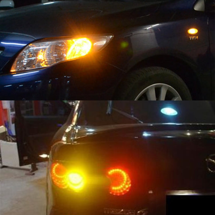 2 PCS 3156 5W 450LM 60LEDs DC 12V SMD-4014 Car Auto Brake Light Turn Signal Lights Car Source Set(White Light+Yellow Light), Cable Length: 40cm, 3156