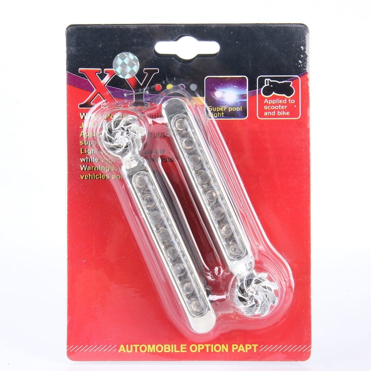 2 PCS 2W 8 Colorful LED Bulbs Wind Powered Decorative Car Lights, Colorful Light+2W