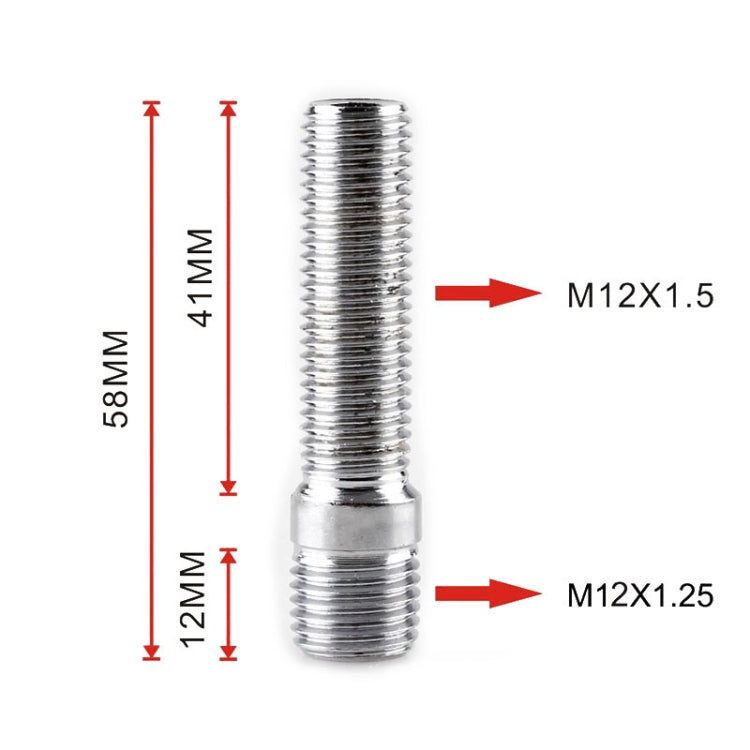 20 PCS 5.8cm Universal Car Modification Extended Wheels Stud Conversion M12x1.25 to M12x1.5 Screw Adapter LN032 LN033 LN044, 5.8cm M12x1.25 to M12x1.5