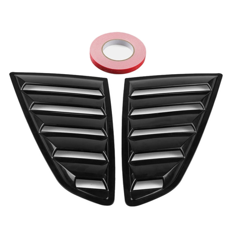 2 PCS Carbon Fiber Painted Panel Side Window Louver Cover Cooling Panel Trim Set for Ford Mustang 2015-2018, Carbon Fiber Painted Panel