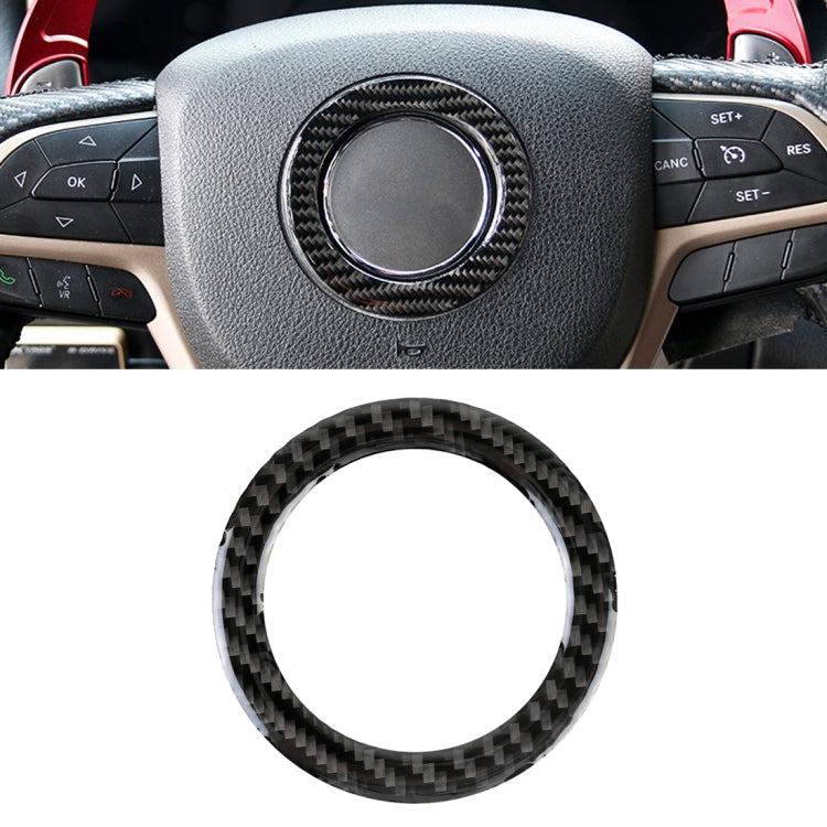 Car Steering Wheel Carbon Fiber Decorative Sticker for Jeep Grand Cherokee 2011-2018, Steering Wheel