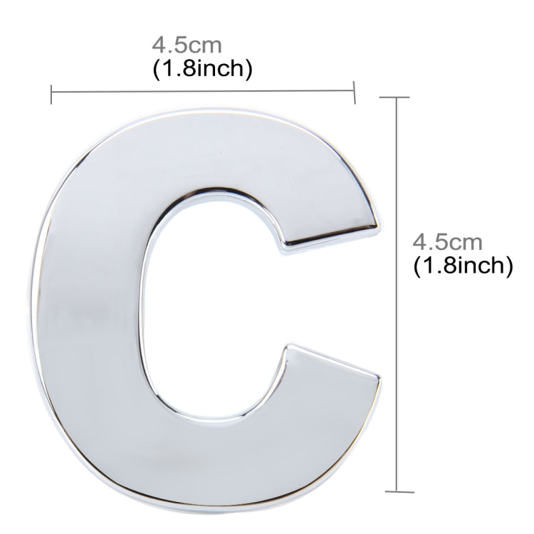Car Vehicle Badge Emblem 3D English Letter Self-adhesive Sticker Decal, Size: 4.5*4.5*0.5cm, C, N, D, O, E, P, F, Q, G, R, H, S, I, T, A, J, U, Y, K, V, Z, L, W, B, M, X