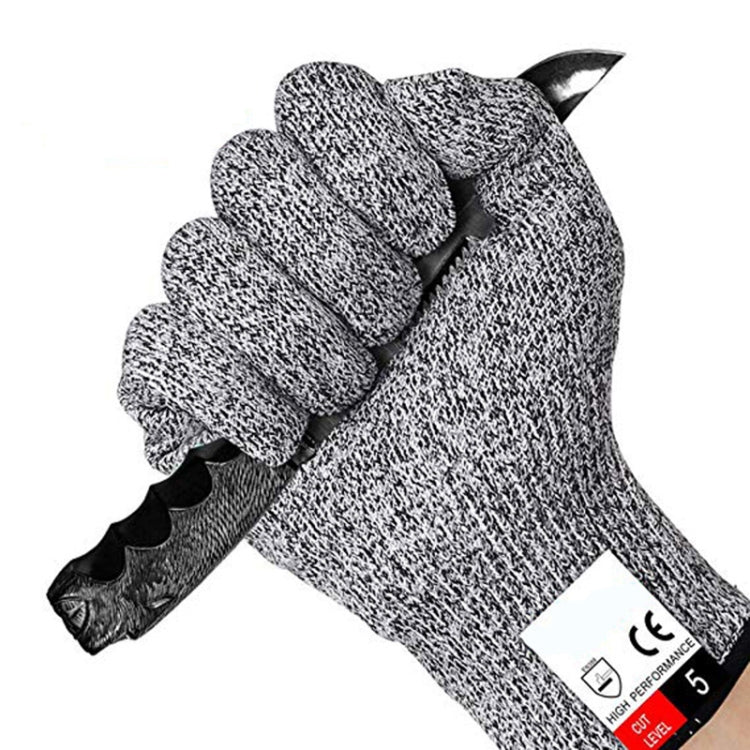 A Pair Cut-resistant Gardening Gloves HPPE Food-grade 5-Level Anti-cutting Anti-wear Safety Working Gloves, Size: M, Length: 22cm, Size: M/Black, Size: M/White