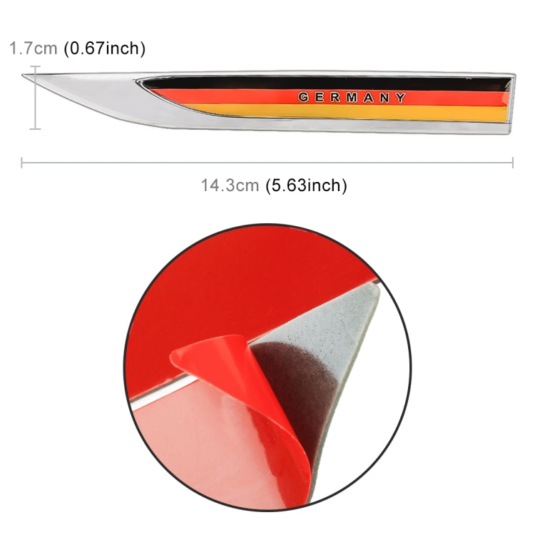 2 PCS German Flag Pattern Car-Styling Sticker Random Decorative Sticker, German Flag (2 PCS )