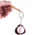 Sporty Baseball & Bat & Gloves Keychain, Baseball Shape