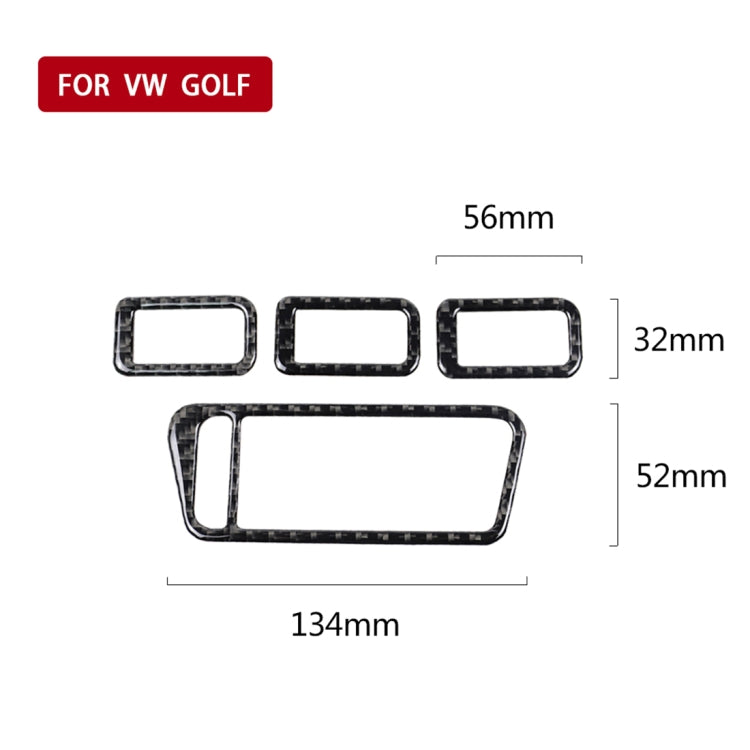 Car Carbon Fiber Window Lift Panel Decorative Sticker for Volkswagen Golf 7 2013-2017, Left Drive, Window Lift Panel